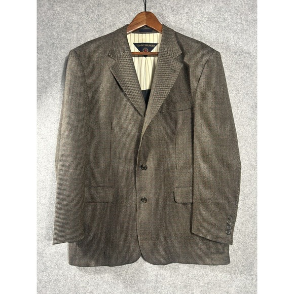 Tommy Hilfiger Other - Vintage Tommy Hilfiger Union Made Canada Wool Tweed Blazer Brown Houndstooth 42R